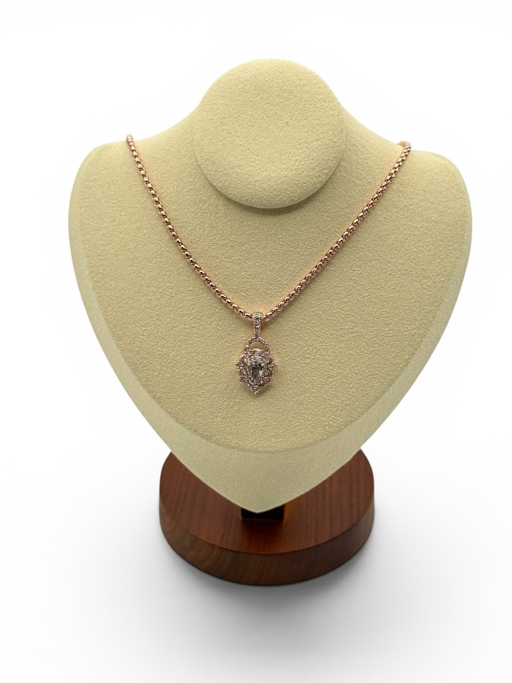 Bomb Party Necklace "The Majestic Link" LB Smoky Quartz Rose Gold Plating